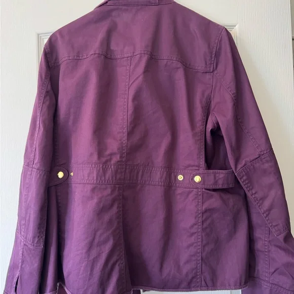 J. Crew Purple Utility Jacket with Gold-Tone Hardware - Picture 3 of 3
